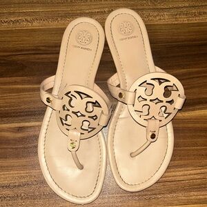 TORY BURCH MILLER SANDAL FLIP FLOPS MAKEUP LEATHER SIZE 9M